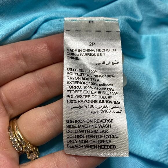 Chico’s Vivid Striped Asymmetrical Top Sz L Petite - Picture 7 of 9